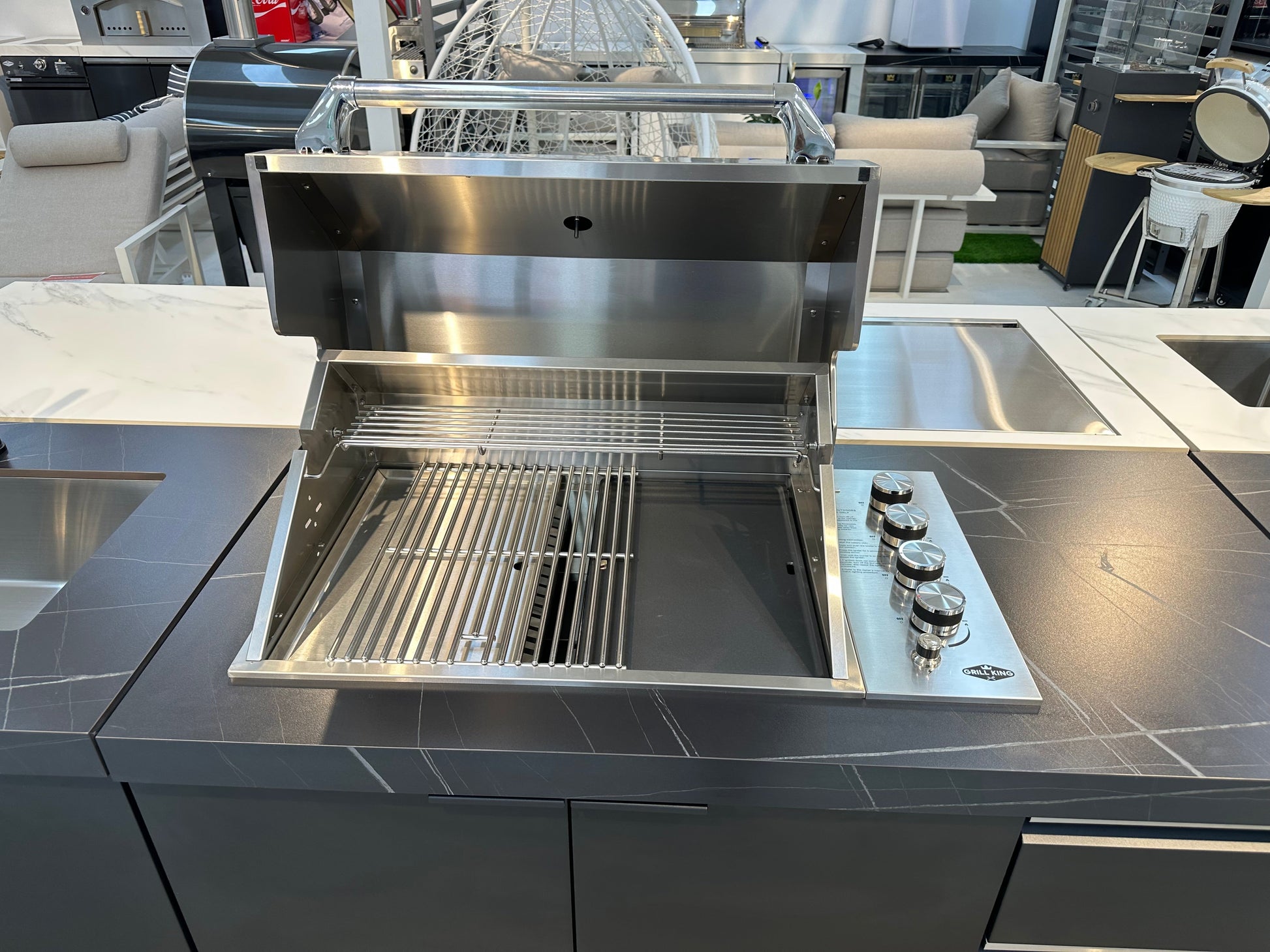 Rockpool 4B Drop In BBQ Kitchen Inc sintered stoneBenchtops, Aluminium Cabinets, Weather Resistant, Fridge & Sink