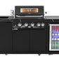 Rockpool Black 4B + Wok: Designer Outdoor BBQ Kitchen Package Inc Fridge, Sink, Rear Infrared