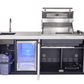 Compact Series Rockpool White 4B BBQ Kitchen Package with Stone Benchtops, Hampton Waterfall Design