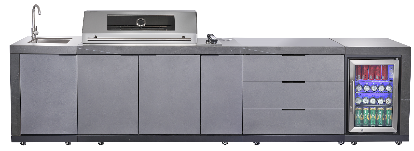 Charcoal 3 Draw Storage Module 580MM Suits Charcoal Teppanyaki Grills