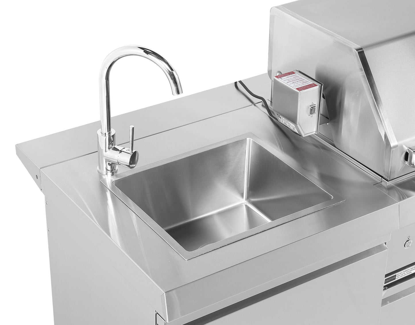 Hurricane 6-Burner Outdoor BBQ Kitchen + 188L Kegerator : Stainless Steel, Fridge, Sink, Height Adjustable