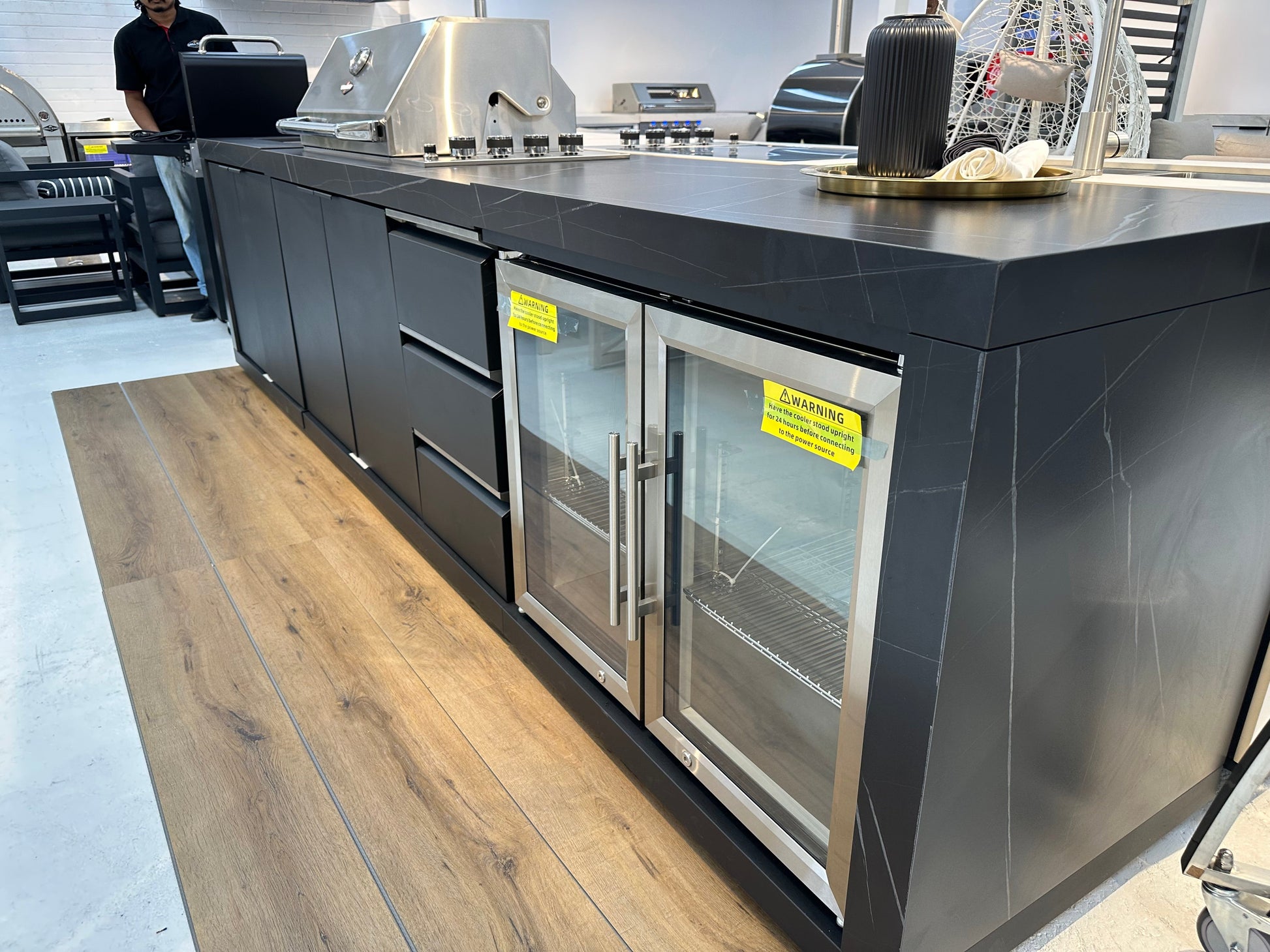 Rockpool 4B Drop In BBQ Kitchen Inc sintered stoneBenchtops, Aluminium Cabinets, Weather Resistant, Fridge & Sink