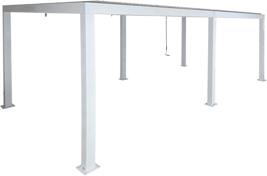 GazeboMate 4M x 6M Semi Permanent Louvered Gazebo Monument Aluminium Heavy Duty Wind Resistant