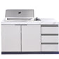 White Stone 4B Drop In BBQ Kitchen Package with Stone Benchtops, Hampton Waterfall Design