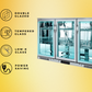 Tropical Rated Triple Glazed 3-Door Commercial Glass Bar Fridge Beer Cooler Under Counter Wine Fridge 318L