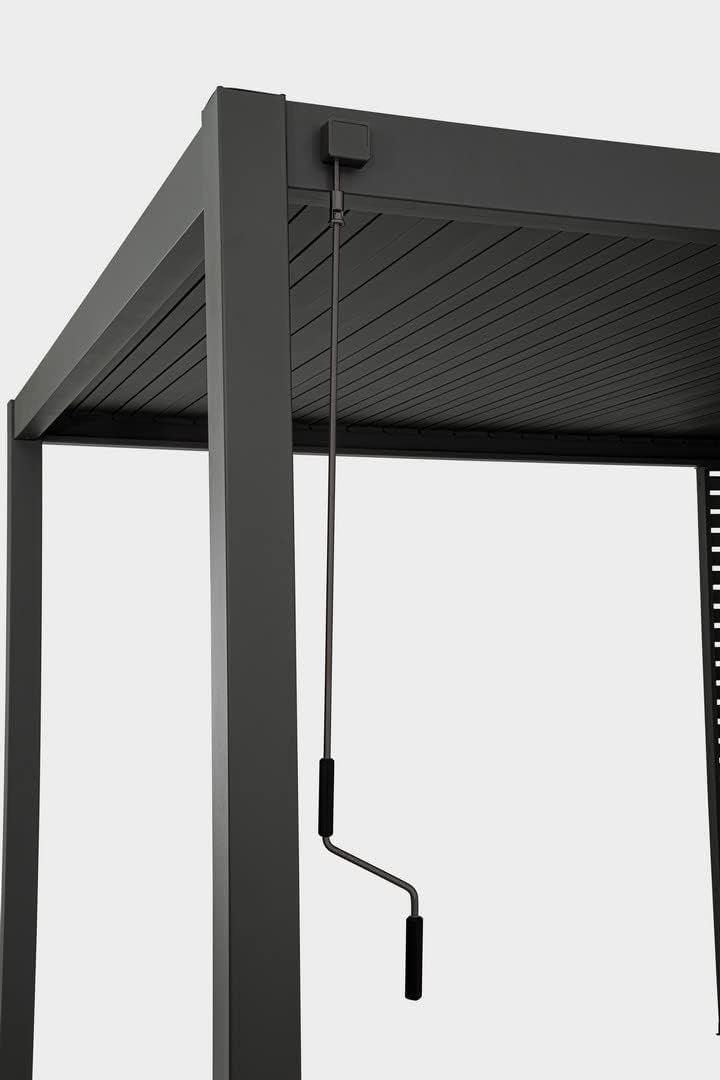 GazeboMate Monument 3.6M x 7.2M Semi Permanent Louvered Gazebo Aluminium Pergola Monument Heavy Duty Wind Resistant