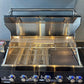 Grill King Signature Series 6 Burner Outdoor BBQ Kitchen Package – Black Stone Benchtop, Black Aluminium Cabinets, Built-In BBQ + Rotisserie