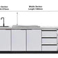 White Stone 4B Drop In BBQ Kitchen Package with Stone Benchtops, Hampton Waterfall Design