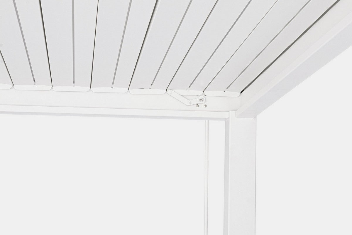 GazeboMate Combo Deal: White 3.6M x 7.2M Louvered Gazebo + White Privacy Screen