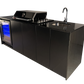 Grill King Signature Series 6 Burner Outdoor BBQ Kitchen Package – Black Stone Benchtop, Black Aluminium Cabinets, Built-In BBQ + Rotisserie