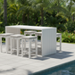 Niagra 7-Piece Outdoor Bar Set Aluminium WHITE