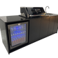 Grill King Signature Series 6 Burner Outdoor BBQ Kitchen Package – Black Stone Benchtop, Black Aluminium Cabinets, Built-In BBQ + Rotisserie