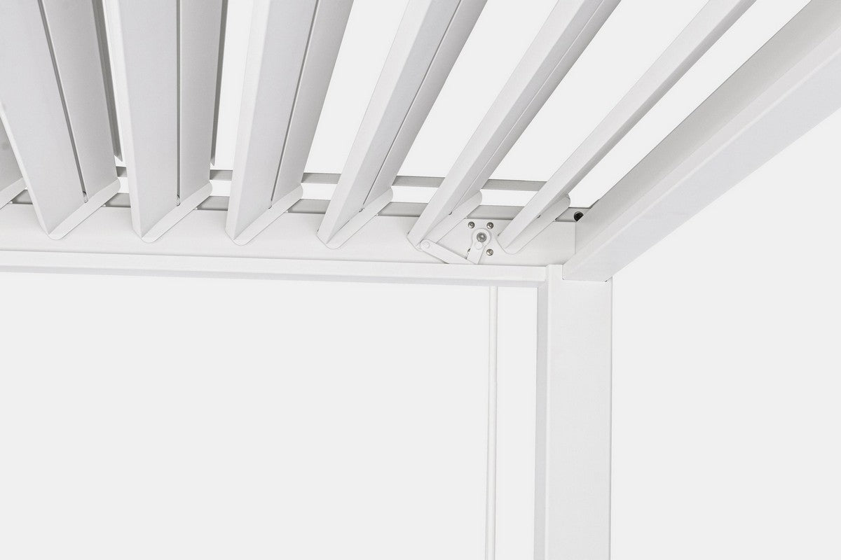 GazeboMate Combo Deal: White 3.6M x 7.2M Louvered Gazebo + White Privacy Screen