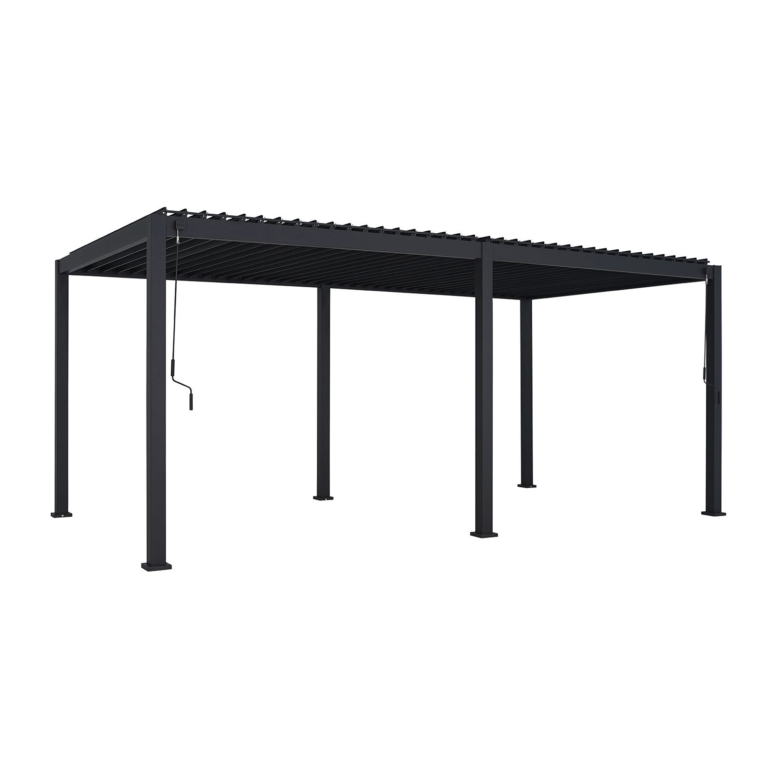 GazeboMate Monument 3.6M x 7.2M Semi Permanent Louvered Gazebo Aluminium Pergola Monument Heavy Duty Wind Resistant