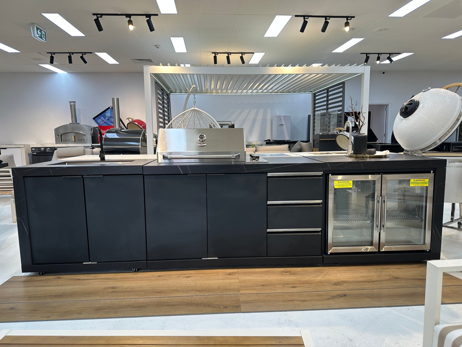 Rockpool 4B Drop In BBQ Kitchen Inc sintered stoneBenchtops, Aluminium Cabinets, Weather Resistant, Fridge & Sink