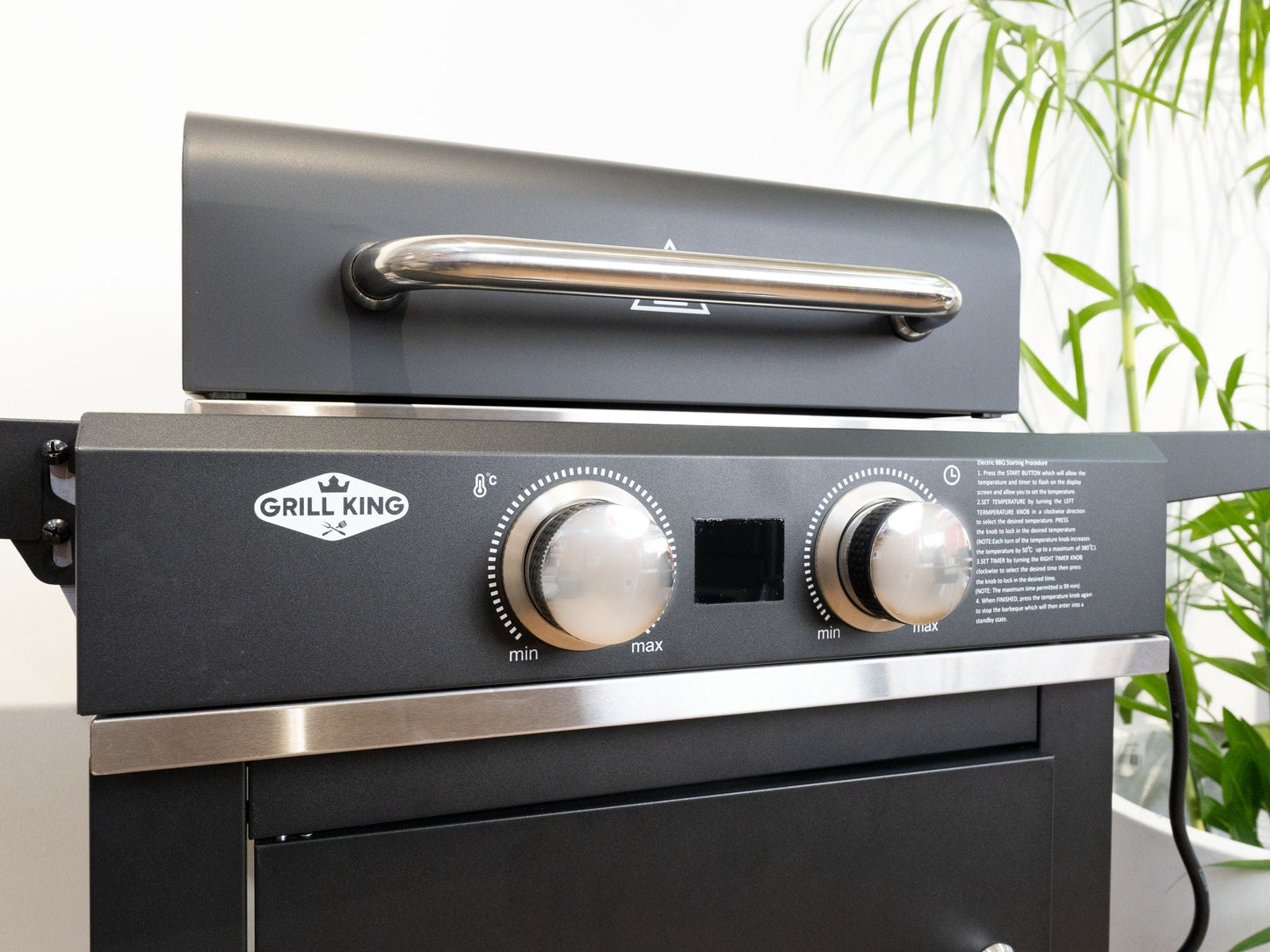 2 Burner Digital Electric Portable BBQ With Storage Cabinet