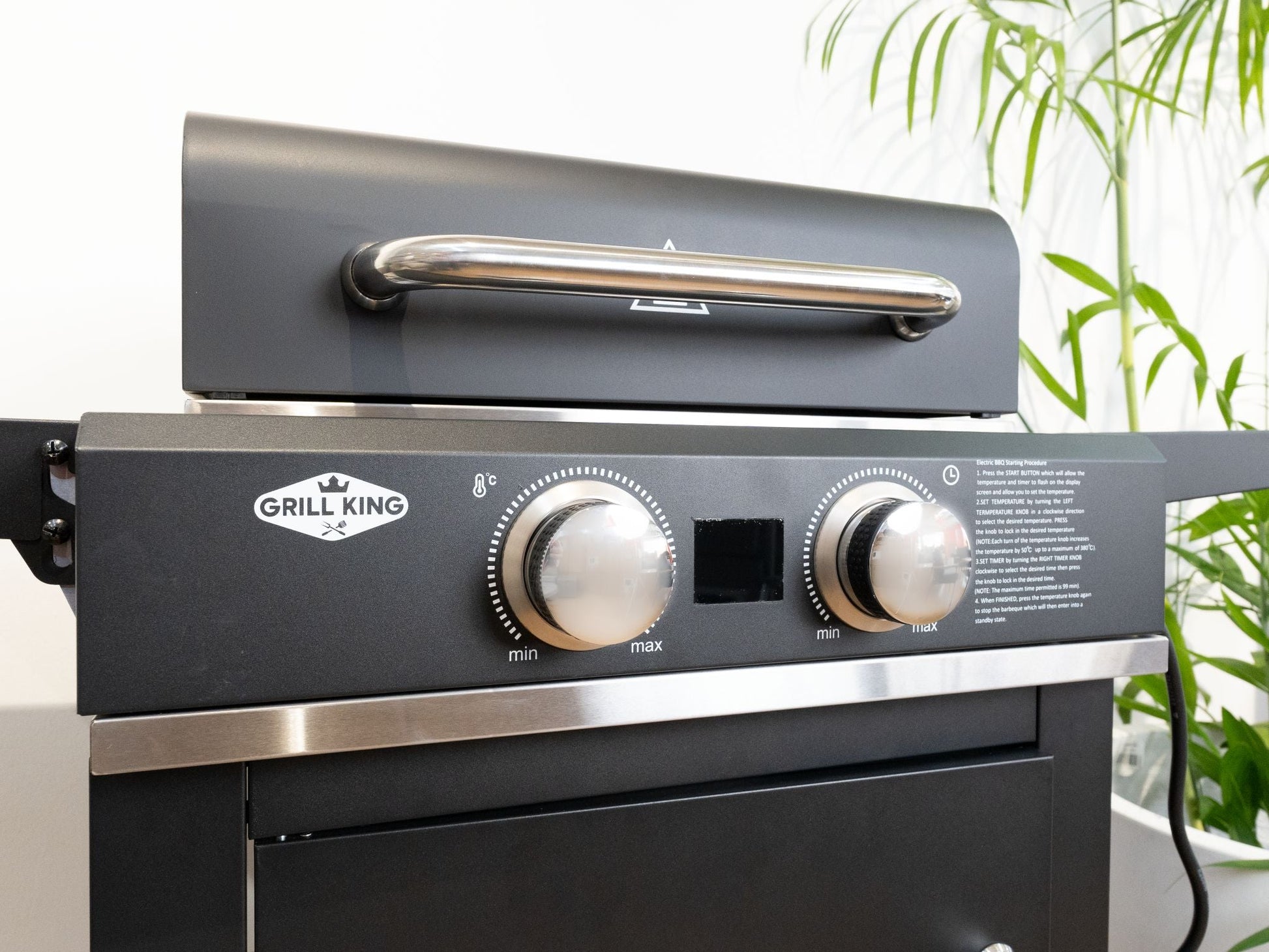 2 Burner Digital Electric Portable BBQ With Storage Cabinet