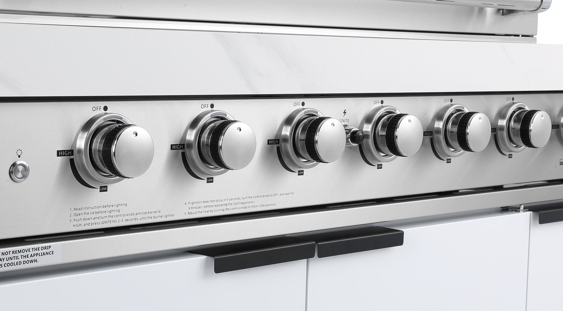 Rockpool White 4B + Wok: Designer Outdoor BBQ Kitchen Package Inc 2DR Fridge, 2DR Sink, 3 Draw Storage, Rear Infrared