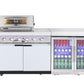 Rockpool White 4B + Wok: Designer Outdoor BBQ Kitchen Package Inc 2DR Fridge, 2DR Sink, 3 Draw Storage, Rear Infrared