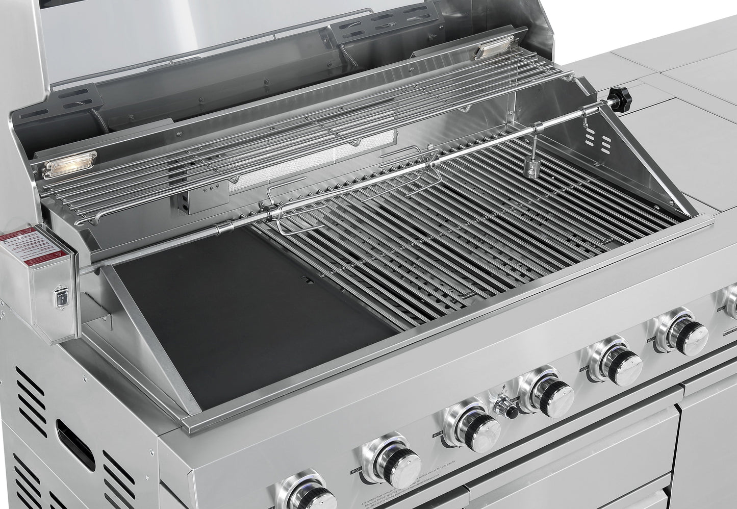 Hurricane 6-Burner Outdoor BBQ Kitchen + 188L Kegerator : Stainless Steel, Fridge, Sink, Height Adjustable