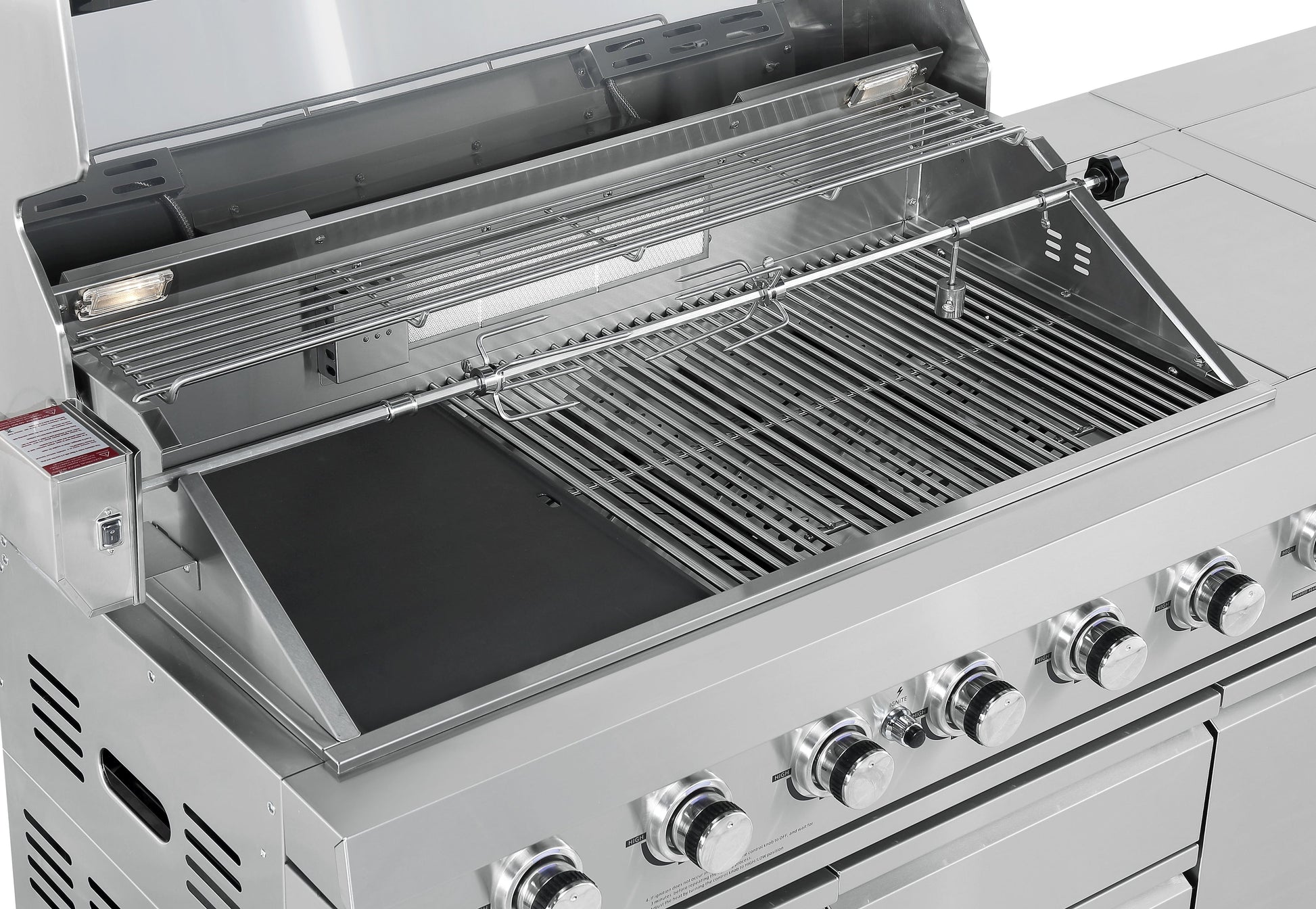 Hurricane 6-Burner Outdoor BBQ Kitchen + 188L Kegerator : Stainless Steel, Fridge, Sink, Height Adjustable