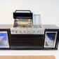L Shape Black 304SS 4 Burner + Wok BBQ Kitchen Inc Wok & Rear Infrared Burner, Fridge & Sink