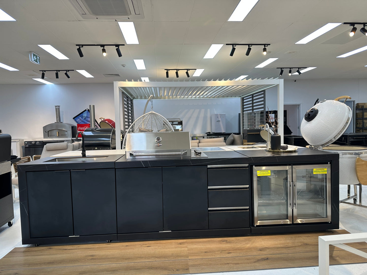 Rockpool 4B Drop In BBQ Kitchen Inc sintered stoneBenchtops, Aluminium Cabinets, Weather Resistant, Fridge & Sink