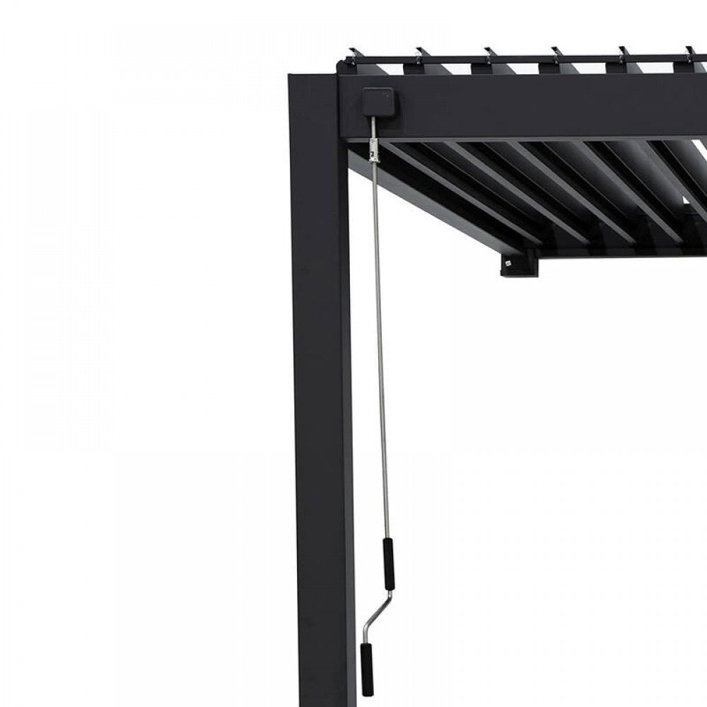 GazeboMate Monument 3M x 6M Semi Permanent Louvered Gazebo Aluminium Pergola Monument Heavy Duty Wind Resistant
