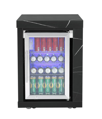 test rey 1 Single Fridge Module Suits Rockpool Black BBQ Kitchen Package Inc Stone Finishes, Aluminum Powder coated Cabinets, Tap, Waste, Hose, Castor Wheels