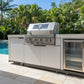 Floor Stock Rockpool White 4B: Designer Outdoor BBQ Kitchen Matt White Stone + White Doors, Fridge & Sink