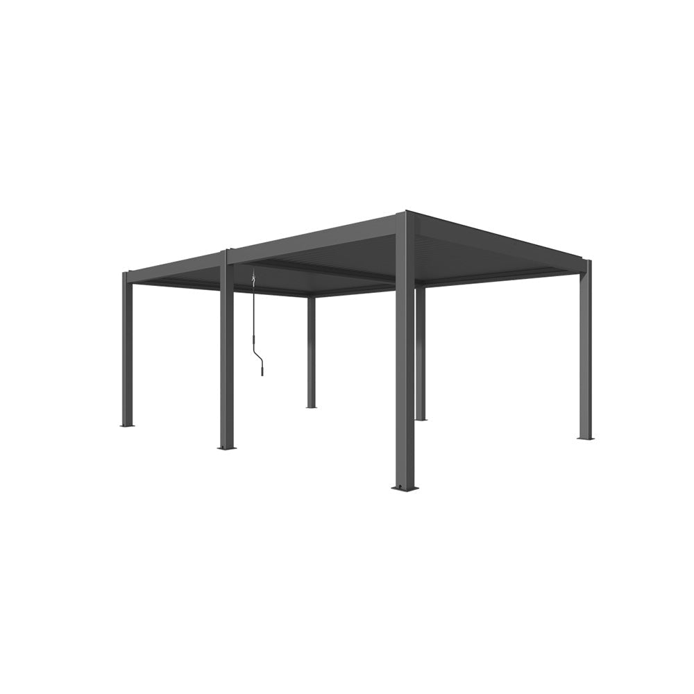 GazeboMate 4M x 6M Semi Permanent Louvered Gazebo Monument Aluminium Heavy Duty Wind Resistant