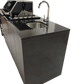 Grill King Signature Series 6 Burner Outdoor BBQ Kitchen Package – Black Stone Benchtop, Black Aluminium Cabinets, Built-In BBQ + Rotisserie