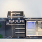Kingsley 4 Burner Black 304 SS BBQ Kitchen + 2DR Fridge & 1DR Cupboard