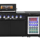 Rockpool Black 4B + Wok: Designer Outdoor BBQ Kitchen Package Inc Fridge, Sink, Rear Infrared