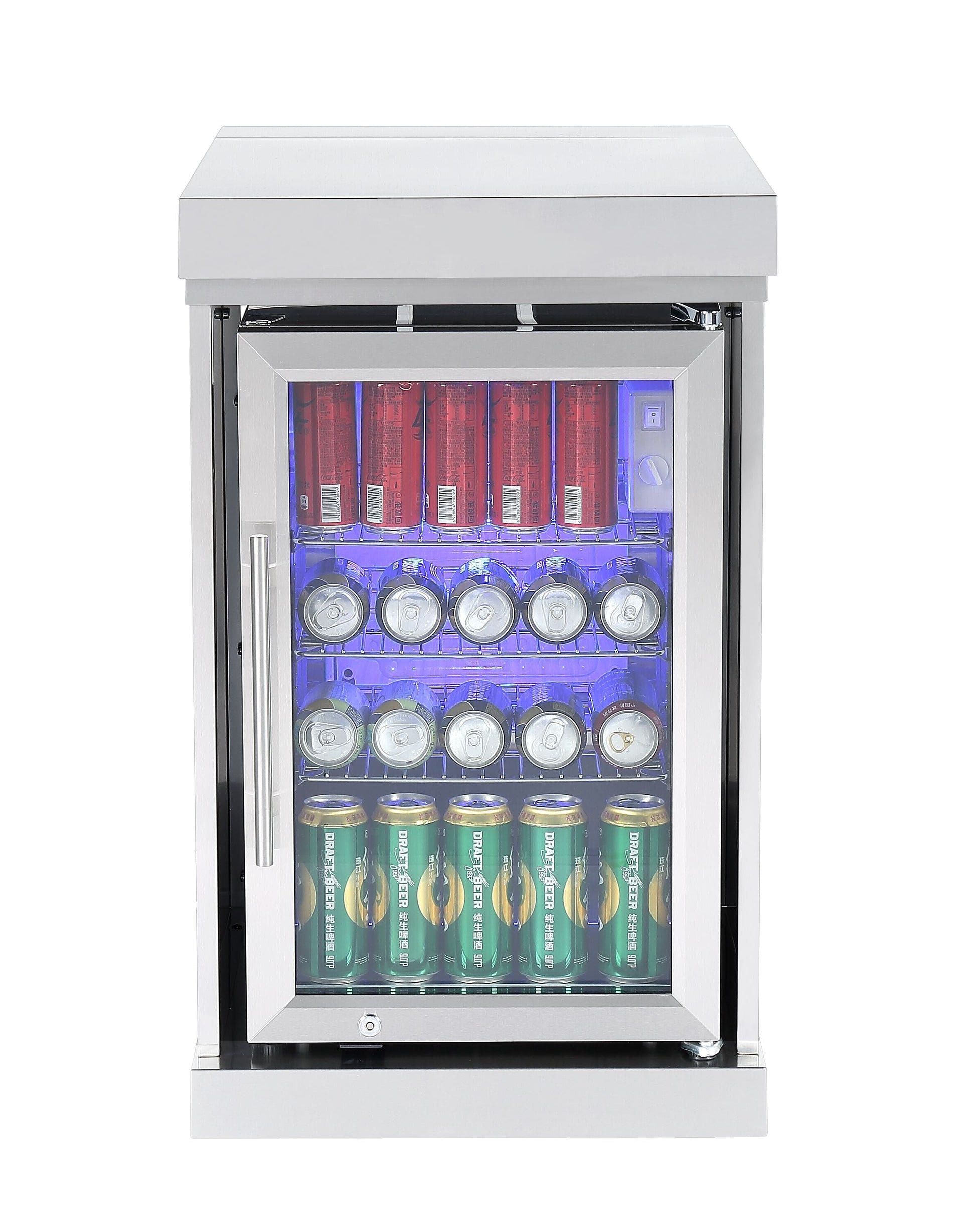 Hurricane 6-Burner Outdoor BBQ Kitchen + 188L Kegerator : Stainless Steel, Fridge, Sink, Height Adjustable