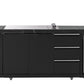 White Stone 4B Drop In BBQ Kitchen Package with Stone Benchtops, Hampton Waterfall Design