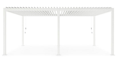 test rey 1 GazeboMate White 3.6M x 7.2M Semi Permanent Louvered Gazebo Aluminium Pergola Monument Heavy Duty Wind Resistant