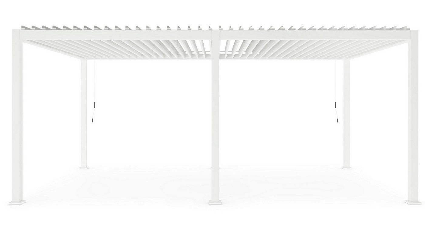 GazeboMate Monument 3.6M x 7.2M Semi Permanent Louvered Gazebo Aluminium Pergola Monument Heavy Duty Wind Resistant