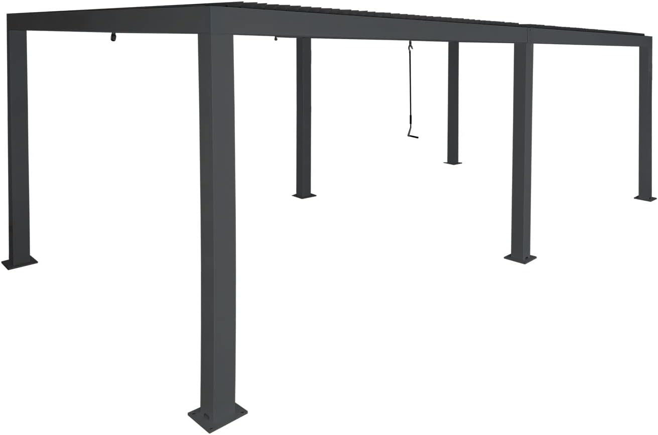 GazeboMate 4M x 6M Semi Permanent Louvered Gazebo Monument Aluminium Heavy Duty Wind Resistant