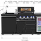 Kingsley 4 Burner Black 304 SS BBQ Kitchen + 2DR Fridge & 1DR Cupboard