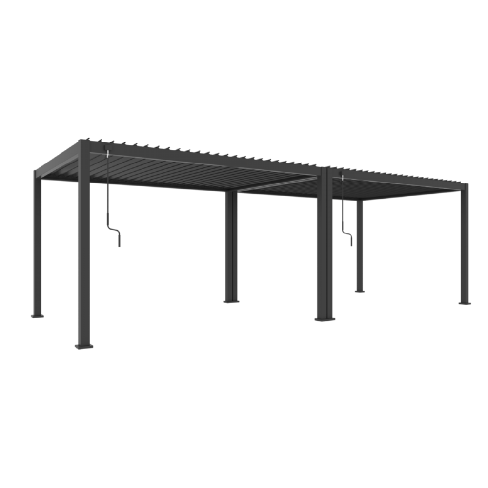 GazeboMate Monument 3M x 6M Semi Permanent Louvered Gazebo Aluminium Pergola Monument Heavy Duty Wind Resistant