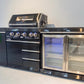 Kingsley 4 Burner Black 304 SS BBQ Kitchen + 2DR Fridge & 1DR Cupboard