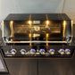 Grill King Signature Series 6 Burner Outdoor BBQ Kitchen Package – Black Stone Benchtop, Black Aluminium Cabinets, Built-In BBQ + Rotisserie