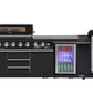 Kingsley 6-Burner Outdoor BBQ Kitchen + 188L Kegerator : Black Stainless Steel, Stone Bench, Fridge, Sink, Height Adjustable