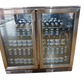 Tropical Rated Triple Glazed 304 SS 2-Door Stainless Steel Under Counter Can Cooler Wine Bar Fridge 208L