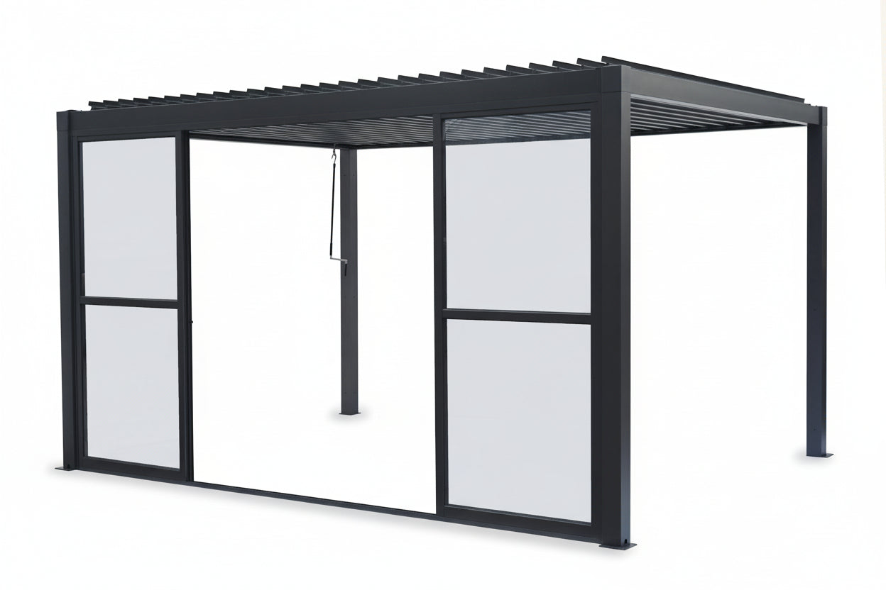 GazeboMate Pergola Transparent Sliding Door | Suits 4M GazeboMate Louvered Gazebo