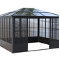 Elite Aluminium Black PC Garden Sunroom House 3x3.65m With window screen Polycarbonate Board roof