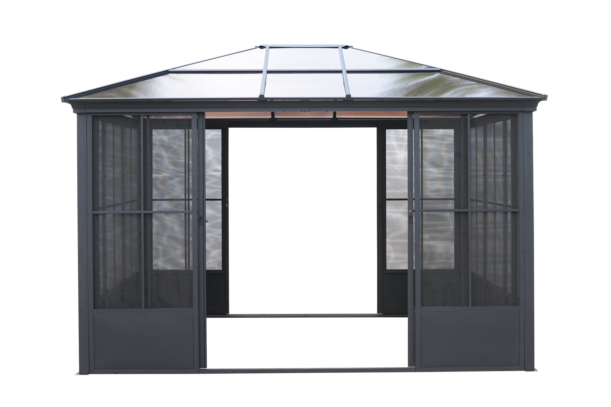 Elite Aluminium Black PC Garden Sunroom House 3x3.65m With window screen Polycarbonate Board roof