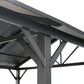 GazeboMate 3.66m x 6.1m Galvanized Steel Hardtop Gazebo with Sleek Aluminum Legs | Black Powdercoated