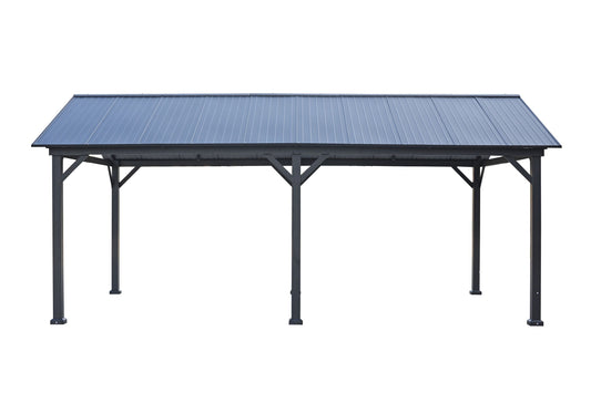 GazeboMate 3.66m x 6.1m Galvanized Steel Hardtop Gazebo with Sleek Aluminum Legs | Black Powdercoated